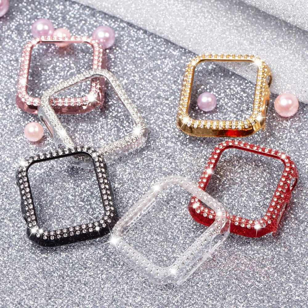 Apple Watch Case 9/8/7 41mm 45mm Bling Rhinestone Women Protective Case Bumper Frame Cover iWatch Series 40mm 44mm 6/5/4 SE