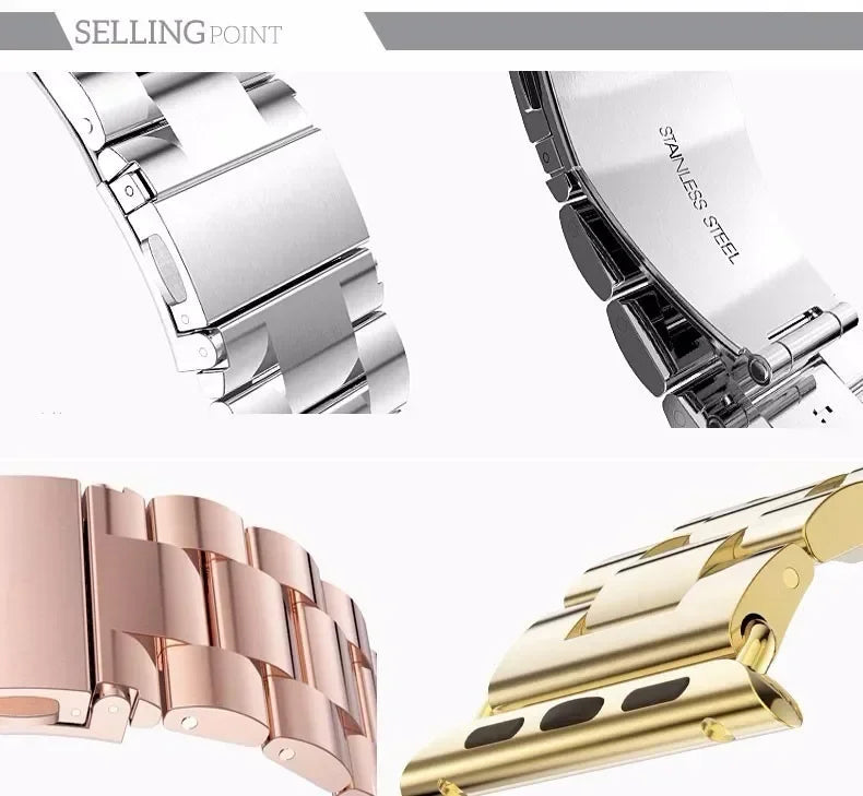 Stainless Steel Strap+Ultra Case for Apple Watch Band 44mm 45mm 41mm 40mm 42mm Case Metal Strap for Iwatch Series 9 8 7 6 SE 5 4