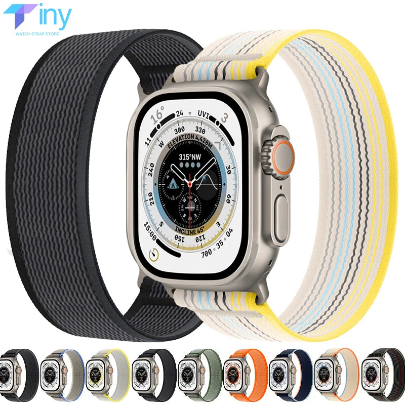 Elastic Solo Loop Strap for Apple Watch Ultra 2 Band 49mm 44mm 40 45/41mm Nylon Braided Bracelet For IWatch Series 9 8 7 6 5 Se