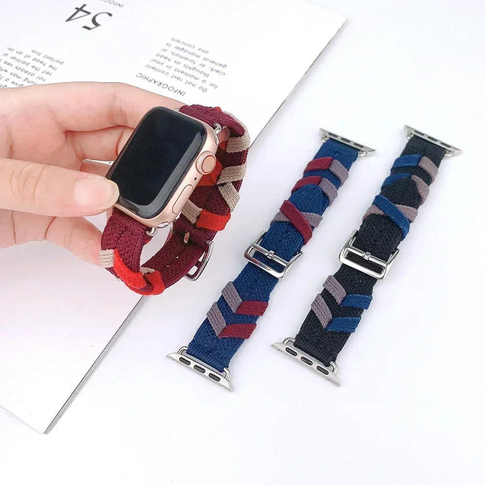 Original Nylon Loop Band For Apple Watch Ultra 2 49mm 44mm 40mm 45mm 49mm 41mm 38mm Bridon Strap For IWatch Series 9 8 SE 7 6 5