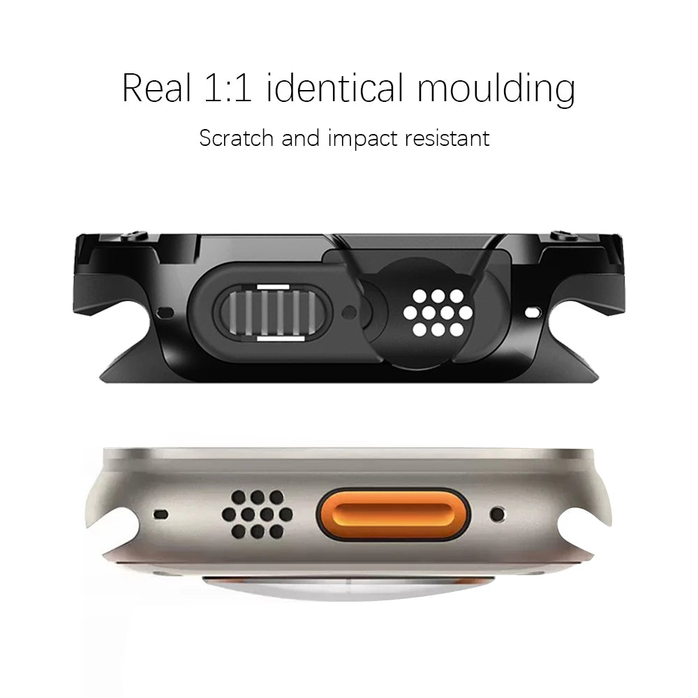 2 in 1 Case for Apple Watch Ultra 41mm 45mm 40mm 44mm 49mm TPU + PC Shockproof Protector Bumper for iwatch Series 8/7/SE/6/5/4