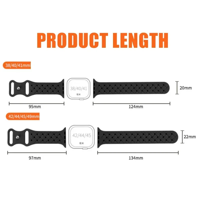 Strap for Apple Watch Band Ultra 49mm 44mm 40mm 45 Mm 41mm 38mm 42mm Sport Silicone Woven Loop Bracelet IWatch Series 8 7 6 3