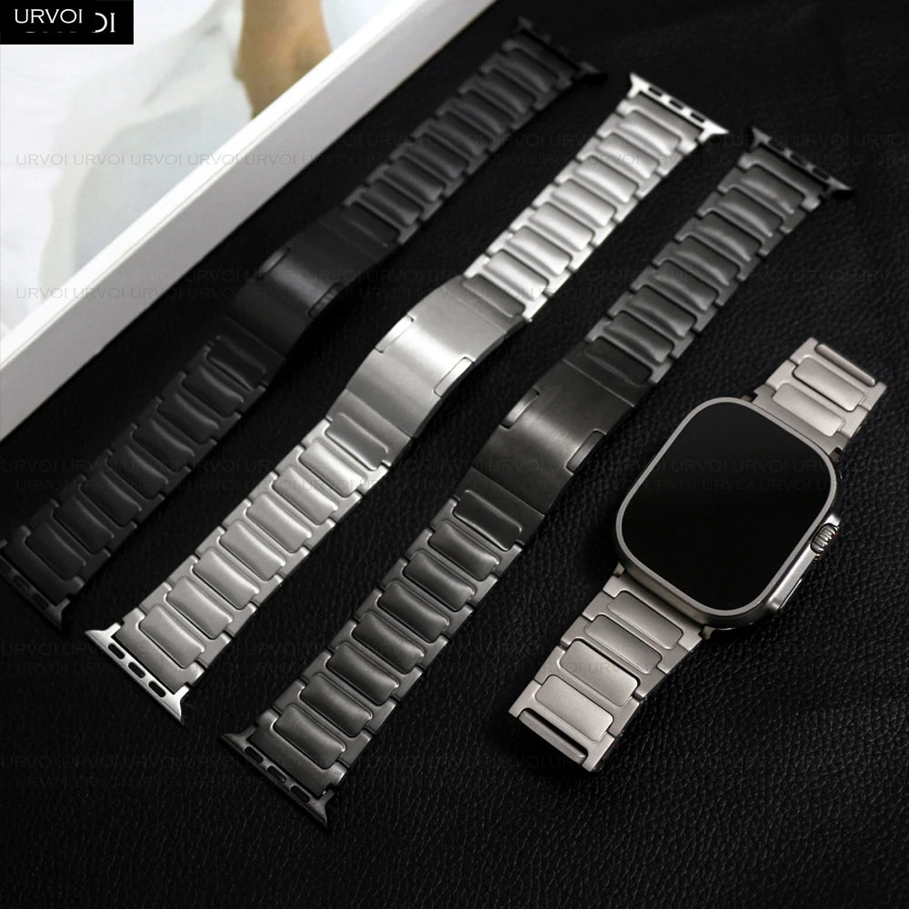 Full Titanium band for Apple Watch Ultra 2 link bracelet Series 9 8 7 6 SE54 buckle strap for iWatch 49mm adjust tool