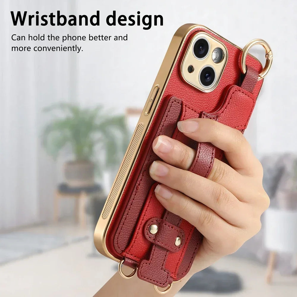 Zipper Leather Wallet Case for iPhone 16 15 Promax 13 11 12 Plus 14 Pro Max Iphone15 Pocket Ring Bracket Lanyard Phone Cover