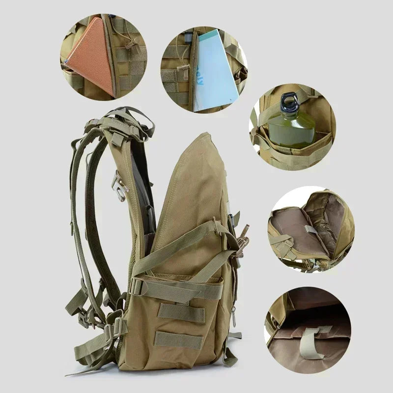 40L Outdoor Reflective Shoulder Bag Camping Backpack Men's Military Bag Travel Bags Army Tactical Molle Climbing Rucksack Hiking