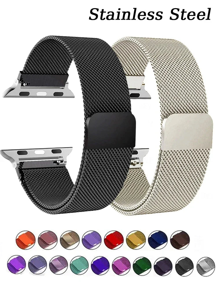 milanese Loop Band for apple watch Strap Ultra 49mm 45mm 44mm 41mm 40mm Metal Wristband bracelet iwatch series 9 8 7 6 5 4 3 SE