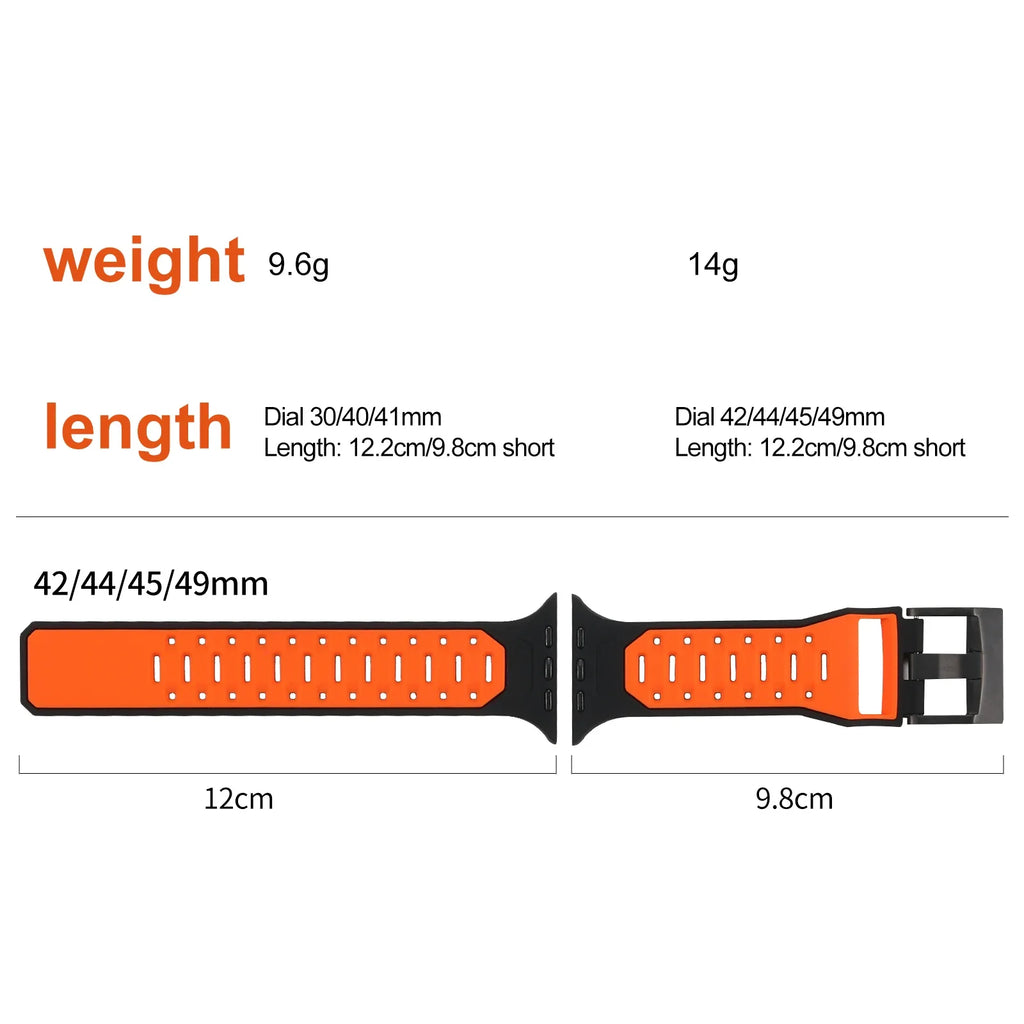 Silicone Strap For Apple Watch Ultra 2 49mm 10 46mm 9 8 7 45mm Breathable two-color Bracelet iWatch 6 5 4 3 SE 44mm 42mm 40mm