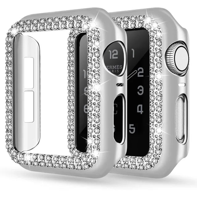 Apple Watch Case 9/8/7 41mm 45mm Bling Rhinestone Women Protective Case Bumper Frame Cover iWatch Series 40mm 44mm 6/5/4 SE