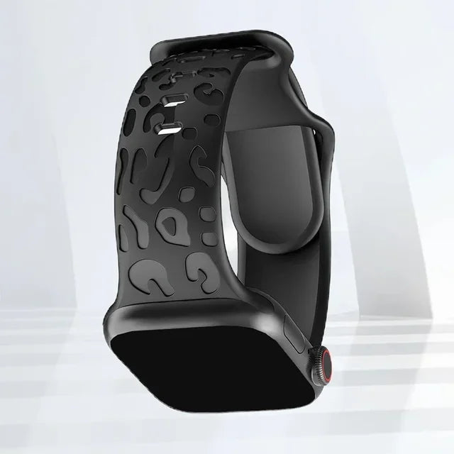 Engraved Strap For Apple Watch Ultra Band ultra 49mm 8 7 44mm 45mm 41mm 40mm 42mm Leopard silicone bracelet iwatch se 3 6 5 38mm