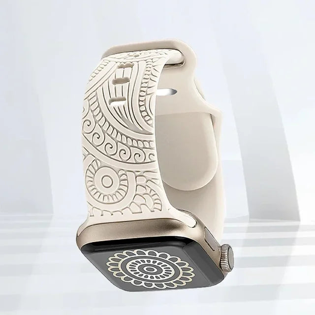 Engraved Strap For Apple Watch Ultra Band ultra 49mm 8 7 44mm 45mm 41mm 40mm 42mm Leopard silicone bracelet iwatch se 3 6 5 38mm