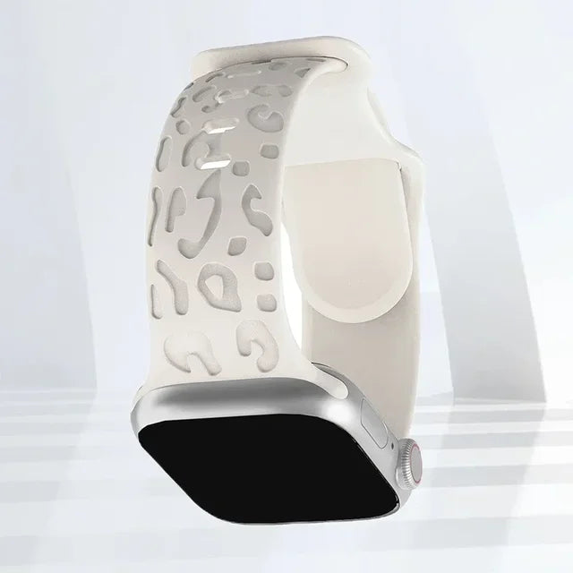 Engraved Strap For Apple Watch Ultra Band ultra 49mm 8 7 44mm 45mm 41mm 40mm 42mm Leopard silicone bracelet iwatch se 3 6 5 38mm