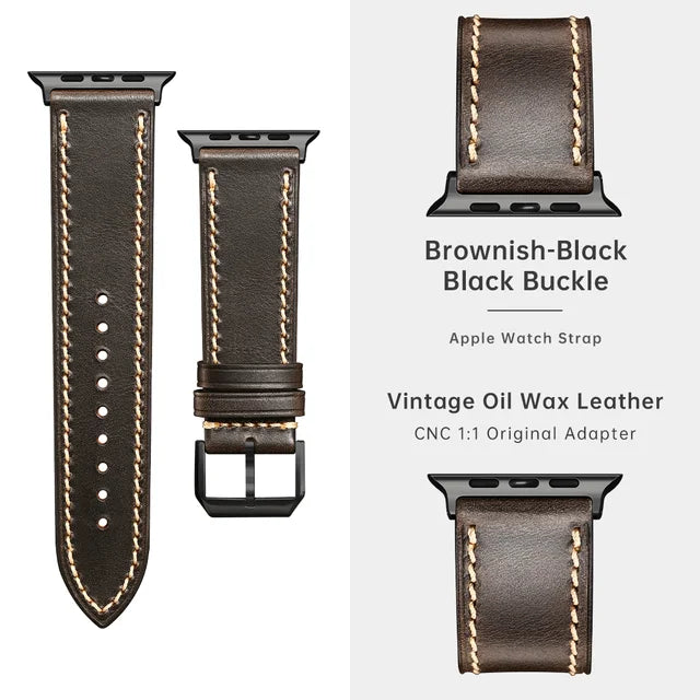 Apple Watch Ultra 2 49mm Top Quality Leather Strap For iWatch Series 9 8 7 6 5 SE 45mm 44mm 41mm 40mm Apple Watch Bands