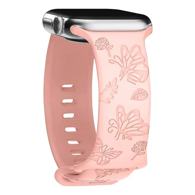 Engraved Strap For Apple Watch Ultra Band ultra 49mm 8 7 44mm 45mm 41mm 40mm 42mm Leopard silicone bracelet iwatch se 3 6 5 38mm