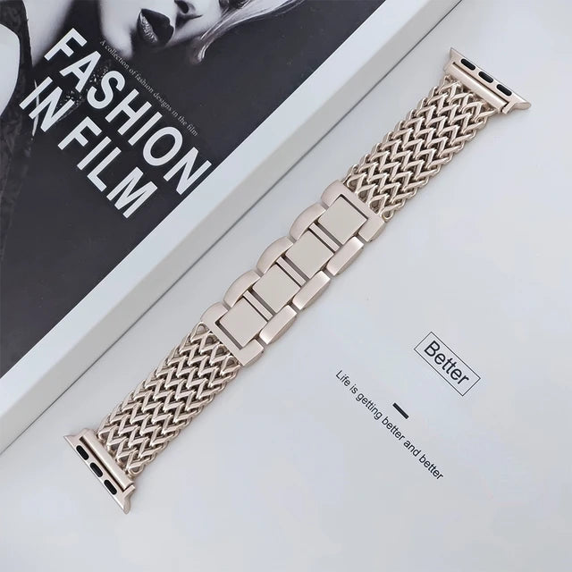 Braided Metal Bracelet For Apple Watch Ultra 2 1 Band 49MM 41MM 45MM For Iwatch Series 9 8 7 6 SE 5 4 44MM Stainless Steel Strap