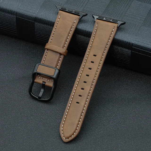 PU Leather strap For Apple watch band 44mm 45mm 41mm 40mm 42mm 46mm correa bracelet iWatch series 4 5 6 SE 7 8 9 10 ultra/2 49mm