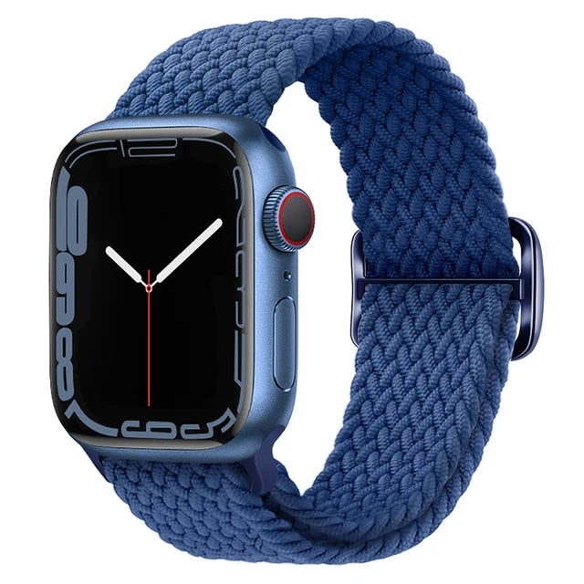 Braided Loop For Apple watch Strap 44mm 40mm 45mm 41mm 42mm 38mm 49mm Elastic Solo bracelet iWatch series 7 se 3 6 Ultra 8 Band