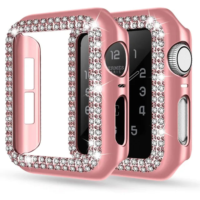 Apple Watch Case 9/8/7 41mm 45mm Bling Rhinestone Women Protective Case Bumper Frame Cover iWatch Series 40mm 44mm 6/5/4 SE