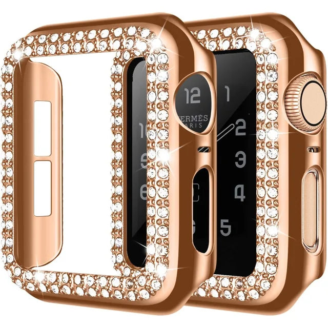 Apple Watch Case 9/8/7 41mm 45mm Bling Rhinestone Women Protective Case Bumper Frame Cover iWatch Series 40mm 44mm 6/5/4 SE