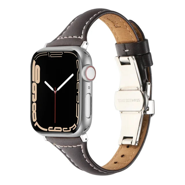 Leather watchband For Apple watch band ultra 49mm 45mm 41mm 44mm 40mm 42mm 38mm bracelet Strap correa iWatch series 8 7 SE 6 5 4