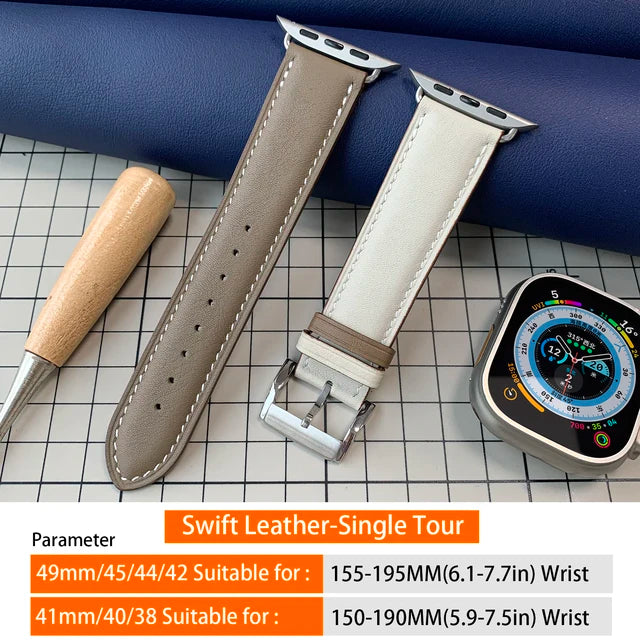 Apple Watch Series 10 Ultra2 9 8 7 6 Se 5 4 3 41MM 45MM 49mm 46mm 42mm Leather Strap Iwatch Band