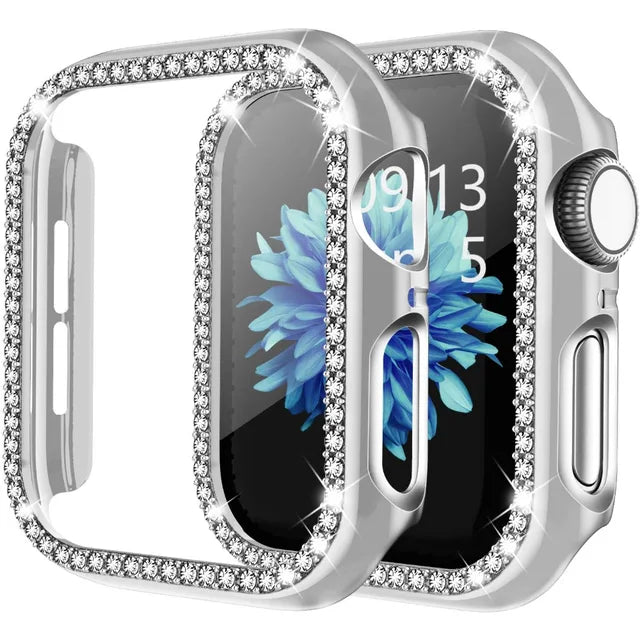 Apple Watch Case 9/8/7 41mm 45mm Bling Rhinestone Women Protective Case Bumper Frame Cover iWatch Series 40mm 44mm 6/5/4 SE