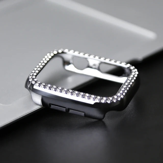 Diamond Full Protective Case for Apple Watch Series 7 41MM 45MM Cover For iWatch 6 SE 5 4 3 38MM 42MM 40mm 44mm Accessories