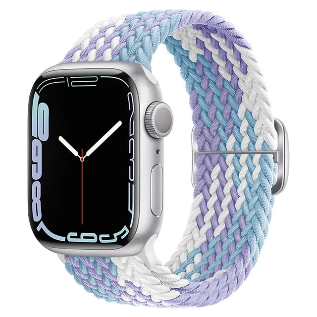 Braided Loop For Apple watch Strap 44mm 40mm 45mm 41mm 42mm 38mm 49mm Elastic Solo bracelet iWatch series 7 se 3 6 Ultra 8 Band