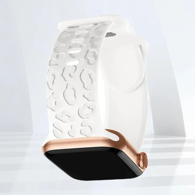 Engraved Strap For Apple Watch Ultra Band ultra 49mm 8 7 44mm 45mm 41mm 40mm 42mm Leopard silicone bracelet iwatch se 3 6 5 38mm