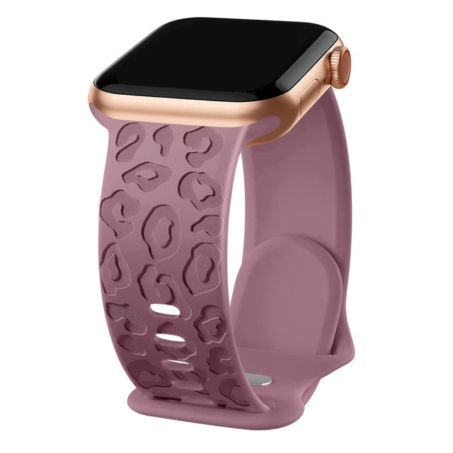 Leopard Strap For Apple Watch Bands 45mm 44mm 49mm 41mm 40mm Engraved Correa Bracelet Iwatch Series 9 8 7 SE 6 5 4 3 2 1 Ultra 2