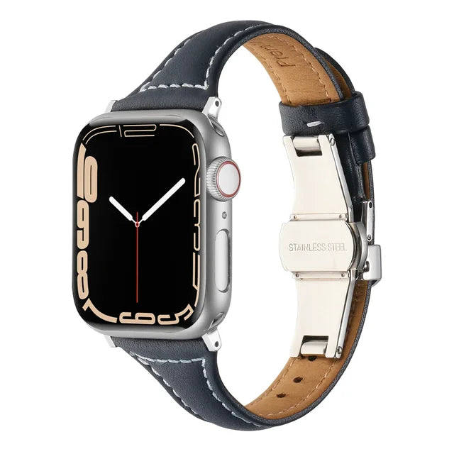 Leather watchband For Apple watch band ultra 49mm 45mm 41mm 44mm 40mm 42mm 38mm bracelet Strap correa iWatch series 8 7 SE 6 5 4