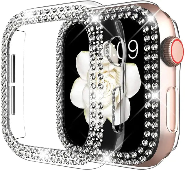 Diamond Full Protective Case for Apple Watch Series 7 41MM 45MM Cover For iWatch 6 SE 5 4 3 38MM 42MM 40mm 44mm Accessories