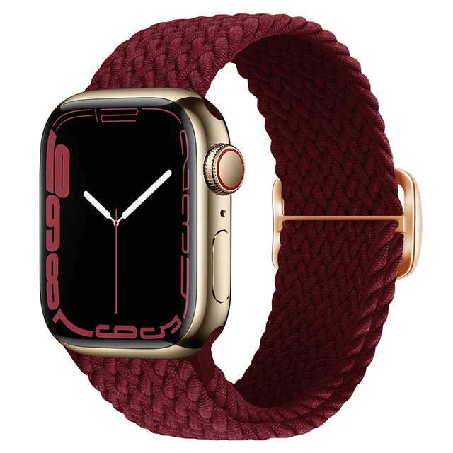 Braided Loop For Apple watch Strap 44mm 40mm 45mm 41mm 42mm 38mm 49mm Elastic Solo bracelet iWatch series 7 se 3 6 Ultra 8 Band