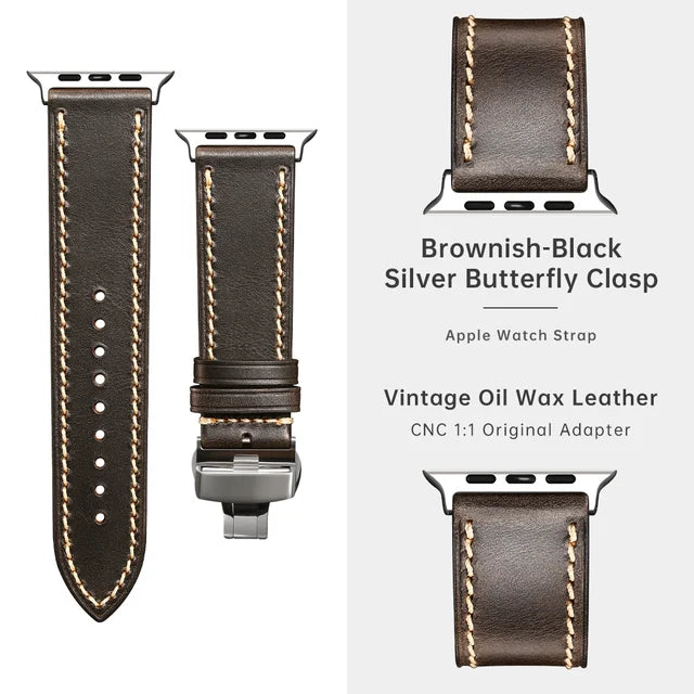 Apple Watch Ultra 2 49mm Top Quality Leather Strap For iWatch Series 9 8 7 6 5 SE 45mm 44mm 41mm 40mm Apple Watch Bands