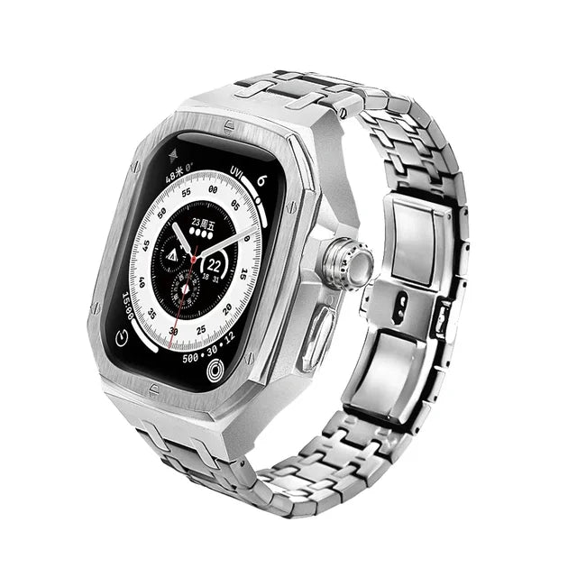 Luxury Modification Mod Kit for Apple Watch Ultra 2/Ultra 49MM Stainless Steel Strap+Case for IWatch Series 49mm Accessories