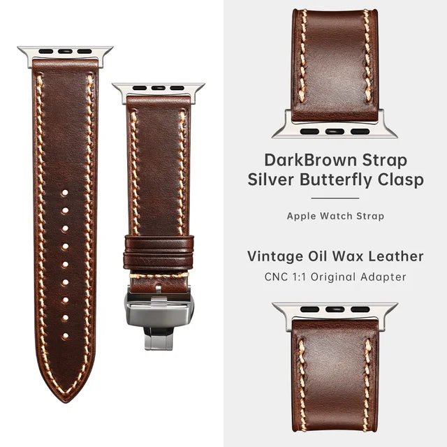 Apple Watch Ultra 2 49mm Top Quality Leather Strap For iWatch Series 9 8 7 6 5 SE 45mm 44mm 41mm 40mm Apple Watch Bands