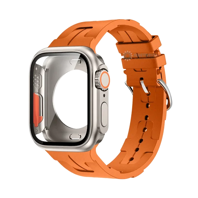 Original Silicone Band &Change To Ultra Case For Apple Watch 9 8 7 6 SE 5 4 Strap For iWatch Series 44mm 45mm 42mm 41mm Bracelet