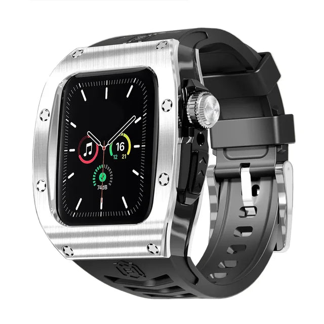 Luxury Modification Kit for Apple Watch Ultra 2 49mm Stainless Steel Case for IWatch 9 8 7 6 45mm 44mm Sport Strap Replacement