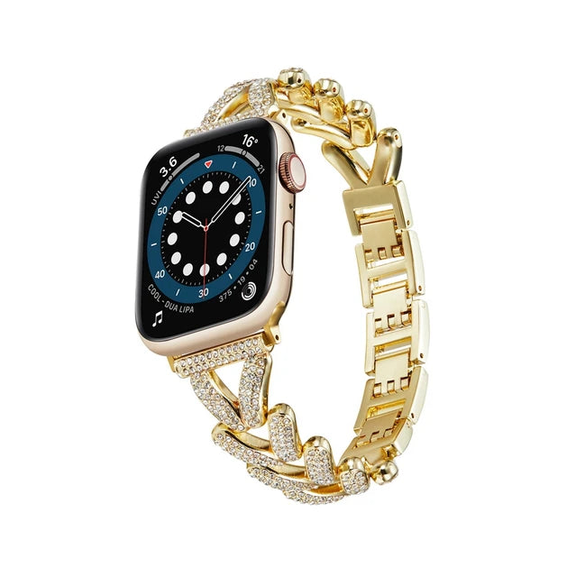 Metal Strap For Apple Watch UItra 8 7 49mm 45mm 44mm Luxury Bling Bling Band For iWatch Series 6 5 4 SE 42mm 40mm 38mm Correa