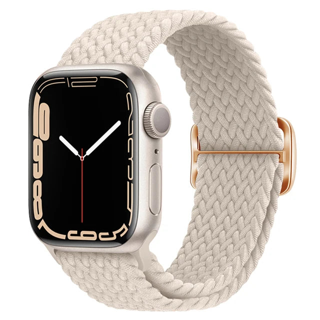 Braided Loop For Apple watch Strap 44mm 40mm 45mm 41mm 42mm 38mm 49mm Elastic Solo bracelet iWatch series 7 se 3 6 Ultra 8 Band