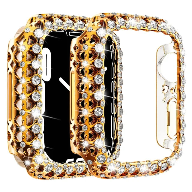 Bling Crystal Bumper Cover for Apple Watch Case 41mm 45mm Diamond PC Protective Hard PC Frame for IWatch Series 9 8 7 41mm 45 mm