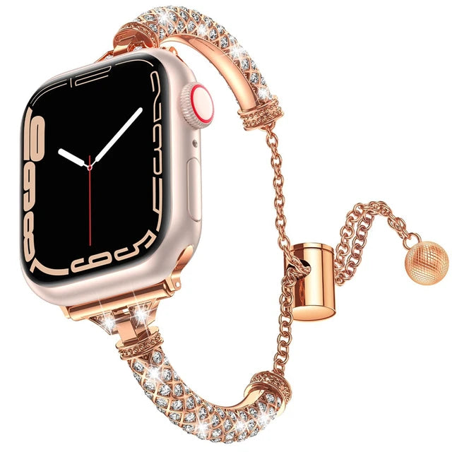 Bling Drilling Strap For Apple Watch Ultra Band 49mm 40mm 45mm 44 41 42/38mm Luxury Metal Belt For IWatch 8 7 SE 6 5 4 Bracelet