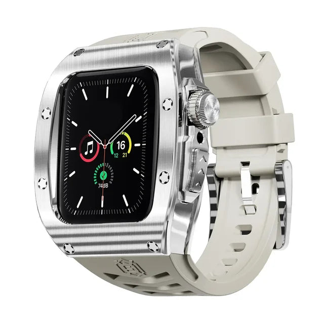 Luxury Modification Kit for Apple Watch Ultra 2 49mm Stainless Steel Case for IWatch 9 8 7 6 45mm 44mm Sport Strap Replacement