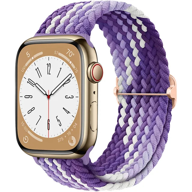 Braided Solo Loop For Apple watch band 44mm 40mm 49mm 45mm 41mm 38mm Elastic Nylon bracelet iWatch series 8 3 se 6 7 Ultra strap