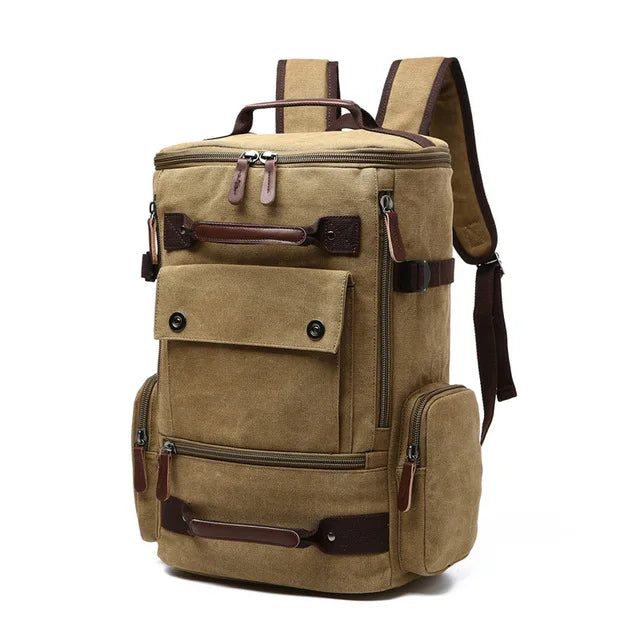 Men's Backpack Vintage Canvas Backpack School Bag Men's Travel Bags Large Capacity Backpack Laptop Backpack Bag Rucksack