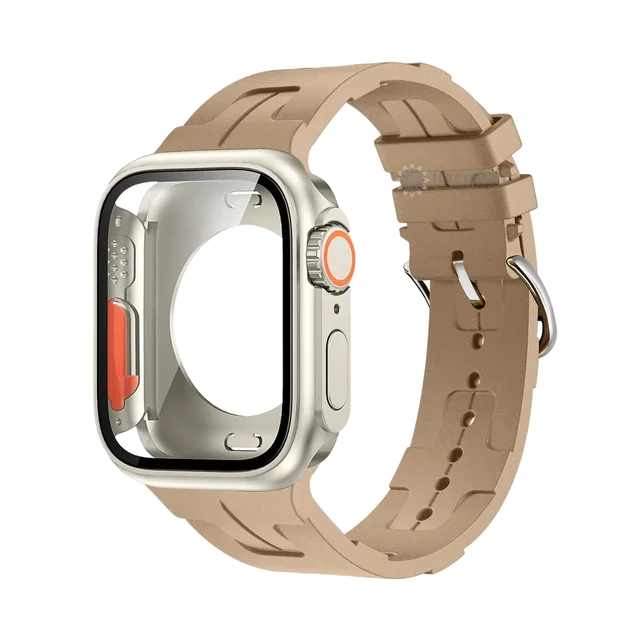 Original Silicone Band &Change To Ultra Case For Apple Watch 9 8 7 6 SE 5 4 Strap For iWatch Series 44mm 45mm 42mm 41mm Bracelet