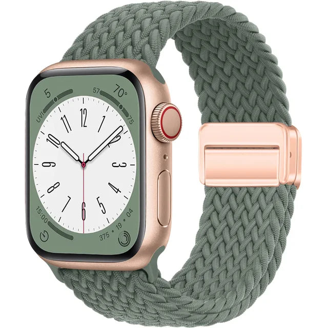 Braided Strap For Apple Watch Band 44mm 40mm 45mm 49mm 41mm 38mm magnetic buckle Bracelet iWatch series Ultra 2 9 se 8 7 6 5 4 3