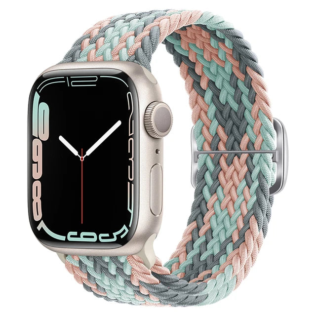 Braided Loop For Apple watch Strap 44mm 40mm 45mm 41mm 42mm 38mm 49mm Elastic Solo bracelet iWatch series 7 se 3 6 Ultra 8 Band