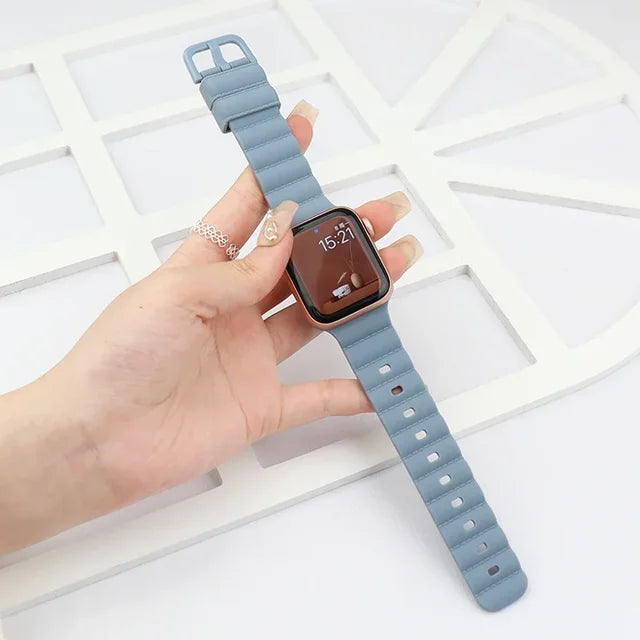 Silicone Strap For Apple Watch Band 9 8 7 41mm 45mm ultra 2 49mm 44mm 40mm 38 42mm sport wrist bracelet iwatch series 6 SE 5 4 3