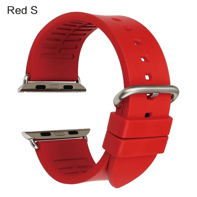 For Apple Watch Band 45mm 41mm 44mm 40mm 42mm 38mm Series 7 6 SE 5 4 3 Watchband Bracelet Sport Rubber iWatch Strap