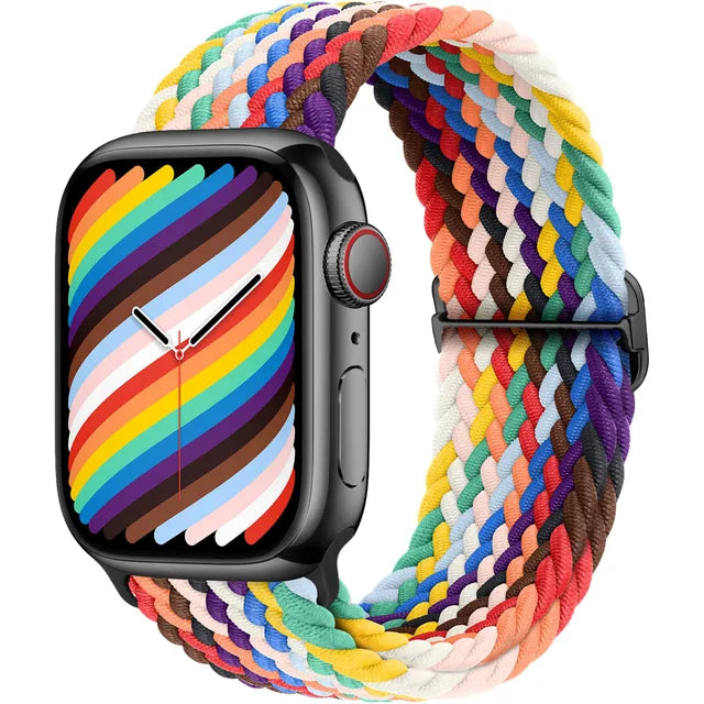 Braided Solo Loop For Apple watch band 44mm 40mm 49mm 45mm 41mm 38mm Elastic Nylon bracelet iWatch series 8 3 se 6 7 Ultra strap